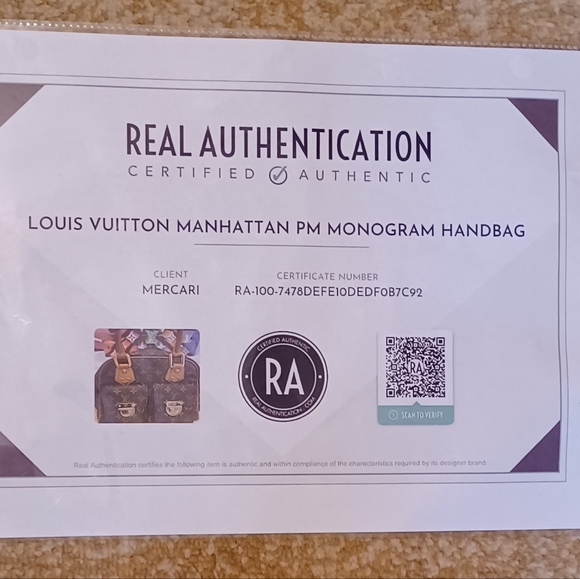 Louis Vuitton Manhattan PM Brown Leather Handbag Tote - Picture 15 of 15